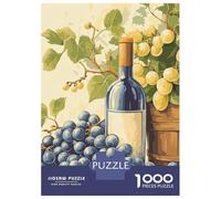 Puzzles pour Adolescents 1000 Pièces Wine Bottle and Grapes Still Life Puzzles pour Adolescents, Jouet, Décoration Murale, Décoration Intérieure, Interaction Parent-Enfant 38x26cm/1000pcs