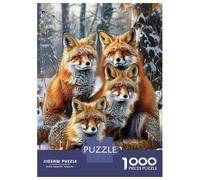 Puzzles pour Adolescents 1000 Pièces Winter Fox Family Puzzles pour Adultes, Jouets À Monter Soi-même, Analyse Et Logique, Activités Ludiques À La Maison, 70x50cm/1000pcs