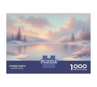 Puzzles pour Adolescents 1000 Pièces Winter Landscape with Snowy Trees Puzzles pour Adolescents - Défi Difficile - Entraînez Votre Cerveau Et Vos Mains - Casse-tête - Jeux en Famille 38x26cm/1000pcs