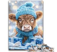 Puzzles pour Adolescents 1000 pièces Winter Yak Jeu éducatif Familial Décoration Murale Cadeaux d'anniversaire et de Noël Uniques 26x38cm