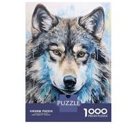 Puzzles pour Adolescents 1000 Pièces Wolf Close Up Portrait Puzzle pour Adultes Jeux Relaxants Vacances À La Maison Passer Le Temps Difficile À Compléter 70x50cm/1000pcs