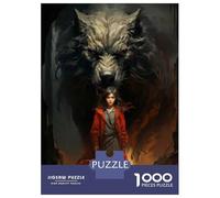 Puzzles pour Adolescents 1000 Pièces Wolf Fantasy Art Print-3 Puzzle Jeux Relaxants Défi Difficile Activités Amusantes À La Maison 38x26cm/1000pcs