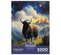 Puzzles Pour Adolescents 1000 Pièces Yak in Mountainous Landscape with Temple Puzzle Pour Adolescents Course De Vitesse Manuelle Difficile Et Stimulant Jeu Amusant Et Stimulant Pour Toute La Famille 7