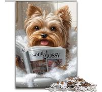 Puzzles pour Adolescents 1000 pièces Yorkshire Terrier prenant Un Bain, Casse-tête pour décoration Murale, Cadeaux d'anniversaire et de Noël Uniques pour Les 14 Ans (Taille 26x38cm)