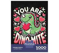 Puzzles pour Adolescents 1000 Pièces You are Dino-Mite - Cute Dinosaur Valentines Day Puzzles pour Adultes Jeux Relaxants Analyse Et Logique Difficulté Et Défi 70x50cm/1000pcs