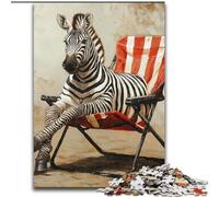 Puzzles pour Adolescents 1000 pièces Zèbre Assis sur Une Chaise, Jouets éducatifs, Jeux Anti-Stress, décoration Murale (Taille 50x75cm)