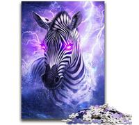 Puzzles pour Adolescents 1000 pièces Zèbre éclair Entraînez Votre Cerveau et Vos Mains Interaction Parent-Enfant pour Les 14 Ans et Plus 38x26cm