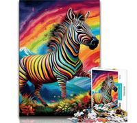 Puzzles pour Adolescents 1000 pièces Zèbres colorés, Jouets éducatifs, Jeux Anti-Stress, décoration d'intérieur Unique et Cadeaux 75x50cm