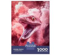 Puzzles pour Adolescents 1000 Pink Snake with Smoke Puzzles pour Adultes, Jouets À Monter Soi-même, Cadeau d'anniversaire Idéal pour Toute La Famille 38x26cm/1000pcs