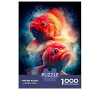 Puzzles pour Adolescents 1000 Pisces Zodiac Sign with Two Fish Puzzle Adulte Casse-tête Jeu De Vitesse Manuelle pour Anniversaire, Noël 70x50cm/1000pcs