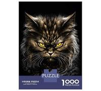 Puzzles pour Adolescents 1000 Pluffy Cat Black Gold Puzzle pour Adultes Jeu De Réflexion Analyse Et Logique Cadeaux Anti-Stress 70x50cm/1000pcs