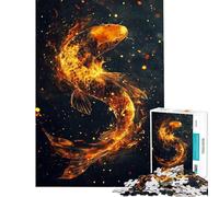 Puzzles pour Adolescents 1000 Poissons Koi flamboyants Art numérique Niveau Difficile et Stimulant Jeux relaxants adaptés aux 14 Ans et Plus (50x75cm)