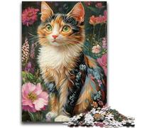 Puzzles pour Adolescents 1000 Portraits de Chats 1000 pièces pour Adolescents, Jeu de Quiz, décoration Murale, Cadeaux d'anniversaire et de Noël Uniques (75x50cm)