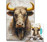 Puzzles pour Adolescents 1000 Portraits de Taureau 1000 pièces pour Adolescents réduction du Stress intéressante Interaction Parent-Enfant 75x50cm