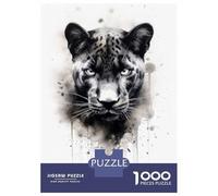Puzzles pour Adolescents 1000 Puma Beauty Watercolor Puzzle Adulte Casse-tête Jeu De Vitesse Manuelle pour Anniversaire, Noël 38x26cm/1000pcs