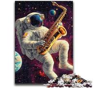 Puzzles pour Adolescents 1000 Puzzles Astronaute Jouant du Saxophone Aide Le Cerveau à exercer Jouets addictifs pour cultiver la Patience Convient aux Couples 26x38cm