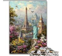 Puzzles pour Adolescents 1000 Puzzles Attractions mondiales, Difficiles à compléter mais Amusants et Humoristiques Anniversaire et Cadeaux Uniques 38x26cm