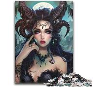 Puzzles pour Adolescents 1000 Puzzles Belle Dame démon avec des Ailes Entraînez Votre Cerveau et Vos Mains Interaction Parent-Enfant pour Les 14 Ans et Plus 50x75cm