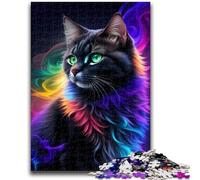 Puzzles pour Adolescents 1000 Puzzles Chat Noir Mystique Aide Le Cerveau à exercer Jouets addictifs pour cultiver la Patience Convient aux Couples 26x38cm