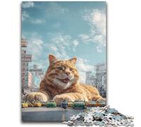Puzzles pour Adolescents 1000 Puzzles Chat Orange géant Aide Le Cerveau à exercer Jouets addictifs pour cultiver la Patience Décoration Murale 26x38cm