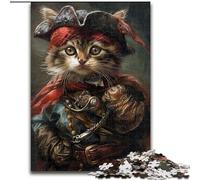 Puzzles pour Adolescents 1000 Puzzles Chat Pirate, Jeu Familial Anti-Stress, défi Difficile, renforce l'amour Entre Couples (Taille 26x38cm)