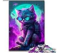 Puzzles pour Adolescents 1000 Puzzles, Chaton Punk Mignon, activité familiale pour renforcer l'amour Entre Couples, à partir de 14 Ans (Taille 26x38cm)