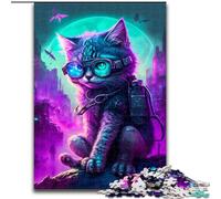 Puzzles pour Adolescents 1000 Puzzles, Chaton Punk Mignon, activité familiale pour renforcer l'amour Entre Couples, à partir de 14 Ans (Taille 50x75cm)