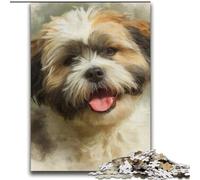 Puzzles pour Adolescents 1000 Puzzles Chien Heureux, Jeu Familial Anti-Stress, défi Difficile, Convient aux Couples 38x52cm