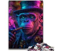 Puzzles pour Adolescents 1000 Puzzles Chimpanzé fumé pour Jeu éducatif Défi Jouet Offre comme Cadeaux pour Toute la Famille 26x38cm