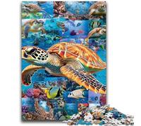 Puzzles pour Adolescents 1000 Puzzles Collage de Tortues pour Les 14 Ans et Plus Jeux de Famille Jeu de Noël Cadeaux pour Femmes 26x38cm