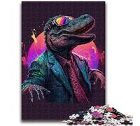 Puzzles pour Adolescents 1000 Puzzles Crocodile psychédélique Aidez Le Cerveau à exercer Jouets addictifs pour cultiver la Patience Convient aux Couples 26x38cm