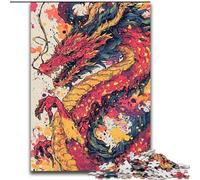 Puzzles pour Adolescents 1000 Puzzles Dragon Aquarelle, activité familiale, décoration d'intérieur Unique et Cadeaux pour Les 14 Ans et Plus (Taille 26x38cm)