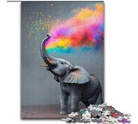Puzzles pour Adolescents 1000 Puzzles, éléphant fumé Arc-en-Ciel, activité familiale pour renforcer l'amour Entre Couples, à partir de 14 Ans (Taille 26x38cm)