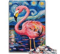 Puzzles pour Adolescents 1000 Puzzles Flamingo Night Sky Difficile à compléter mais Amusant et Humoristique Décoration d'intérieur Unique et Cadeaux 26x38cm