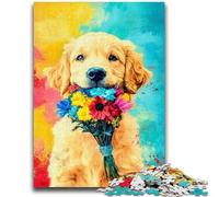 Puzzles pour Adolescents 1000 Puzzles Golden Retriever Bébé Difficile à compléter mais Amusant et Humoristique Cadeau d'anniversaire, Cadeaux, Décoration Murale 38x26cm