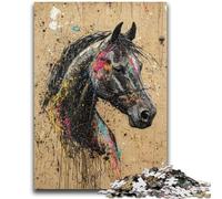 Puzzles pour Adolescents 1000 Puzzles Graffiti Cheval Difficile à compléter mais Amusant et Humoristique Anniversaire Unique et Cadeaux 50x75cm