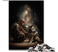 Puzzles pour Adolescents 1000 Puzzles Guerrier et Loup, entraînez Votre Cerveau et Vos Mains Cadeaux d'anniversaire et Cadeaux Uniques pour Les 14 Ans et Plus (Taille 50x75cm)