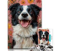 Puzzles pour Adolescents 1000 Puzzles Happy Border Collie, Difficiles à compléter mais Amusants et Humoristiques, Cadeaux d'anniversaire et Cadeaux Uniques 38x26cm