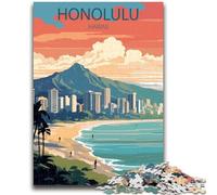 Puzzles pour Adolescents 1000 Puzzles Honolulu Hawaii Entraînez Votre Cerveau et Vos Mains Interaction Parent-Enfant pour Les 14 Ans et Plus (Taille 50x70cm)