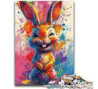 Puzzles pour Adolescents 1000 Puzzles Lapin Mignon et Souriant Entraînez Votre Cerveau et Vos Mains Cadeaux pour Les Amis et la Famille 38x26cm