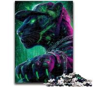 Puzzles pour Adolescents 1000 Puzzles Léopard Noir Fluo Difficile à compléter mais Amusant et Humoristique Décoration d'intérieur et Cadeaux Uniques 50x75cm