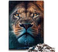 Puzzles pour Adolescents 1000 Puzzles Lion Eau Animal Visage Aide Le Cerveau à exercer Jouets addictifs pour cultiver la Patience Convient aux Couples 26x38cm