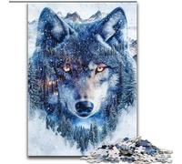 Puzzles pour Adolescents 1000 Puzzles Loup Aquarelle, activité familiale, décoration d'intérieur Unique et Cadeaux pour Les 14 Ans et Plus (Taille 26x38cm)
