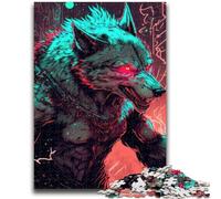 Puzzles pour Adolescents 1000 Puzzles Loup Guerrier Jouet Jeu intellectuel pour la décoration de la Maison pour Les 14 Ans et Plus 26x38cm