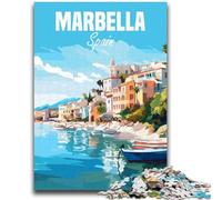 Puzzles pour Adolescents 1000 Puzzles Marbella Espagne Voyage Post Entraînez Votre Cerveau et Vos Mains Interaction Parent-Enfant pour Les 14 Ans et Plus (Taille 38x26cm)