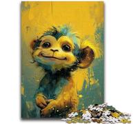 Puzzles pour Adolescents 1000 Puzzles Mignon Petit Singe Jaune Difficile à compléter mais Amusant et Humoristique Décoration d'intérieur Unique et Cadeaux 50x75cm