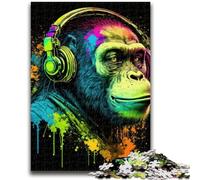 Puzzles pour Adolescents 1000 Puzzles Monkey DJ Aide Le Cerveau à exercer des Jouets addictifs pour cultiver la Patience Décoration Murale 26x38cm