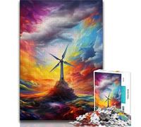 Puzzles pour Adolescents 1000 Puzzles Moulins à Vent colorés, Jouets éducatifs et éducatifs pour la Famille, adaptés à la décoration de Bureau (75x50cm)