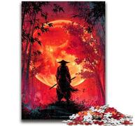 Puzzles pour Adolescents 1000 Puzzles Ninja sous la Lune de Sang Aidez Le Cerveau à exercer des Jouets addictifs pour cultiver la Patience Convient aux Couples 50x75cm
