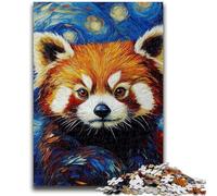 Puzzles pour Adolescents 1000 Puzzles Panda Roux Ciel Nocturne Difficile à compléter mais Amusant et Humoristique Anniversaire Unique et Cadeaux 50x75cm